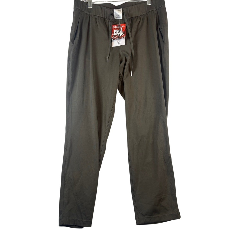 GRADUAL Womens XL Dark Olive Green Athleisure Jogger Pants Drawstring Waist NEW